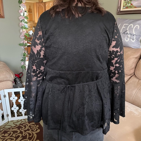 Roaman's Black Lace Blouse | 16 - Picture 6 of 12